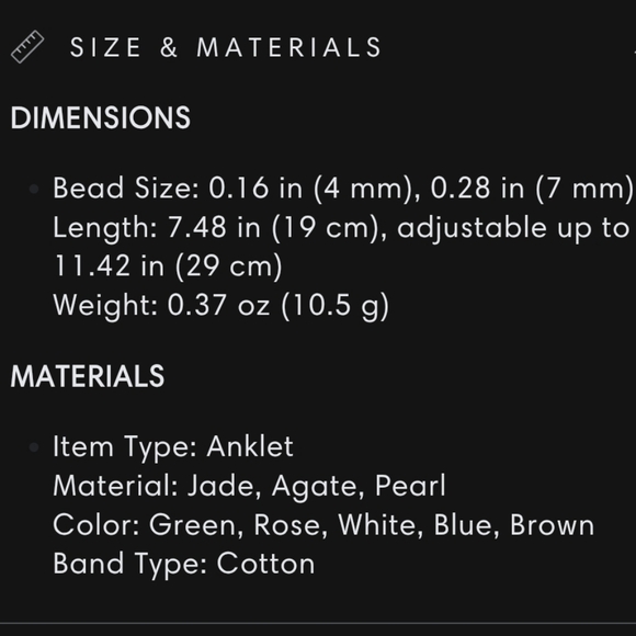 Jade Agate Pearl Anklet with Floral Charm - Picture 4 of 4